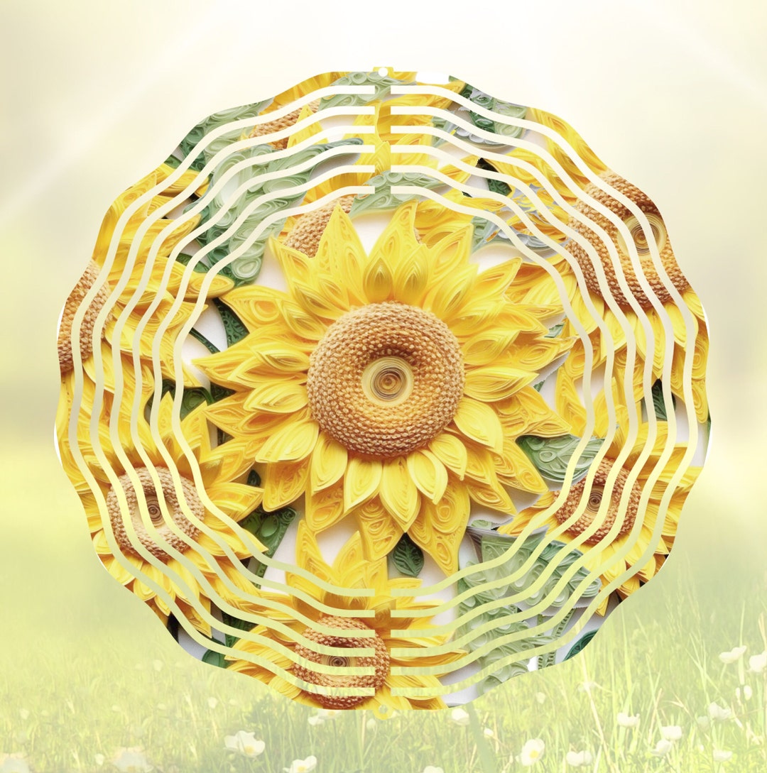 3D Sunflower Wind Spinner PNG, Flower Spring Sublimation Design ...