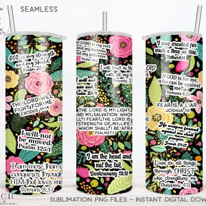 Scripture 20 oz Skinny Tumbler Wrap Retro Floral Affirmations Tumbler Sublimation Designs Digital Download Christian Bible Verse Commercial