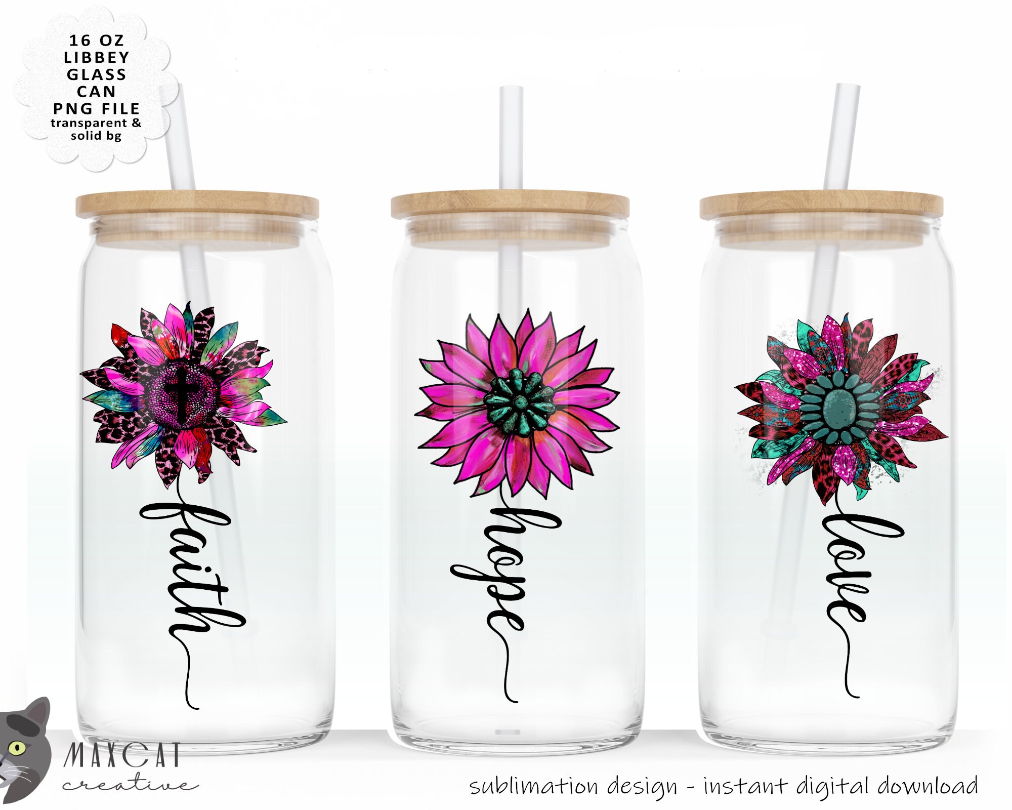 Libbey Glass Can Tumbler Wrap 3 Files 16 Oz. Sublimation Etsy