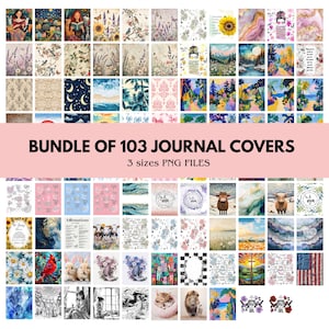 Journal Cover Template BUNDLE of 103 Designs Sublimation for Journal, eBook, Spiral Notebook Instant Digital File, Graphics Commercial