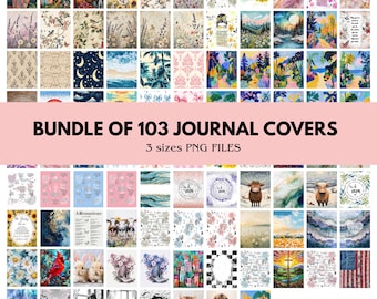 Journal Cover Template Bundle: 100+ PNG Designs for Sublimation - Commercial Use Instant Digital Download