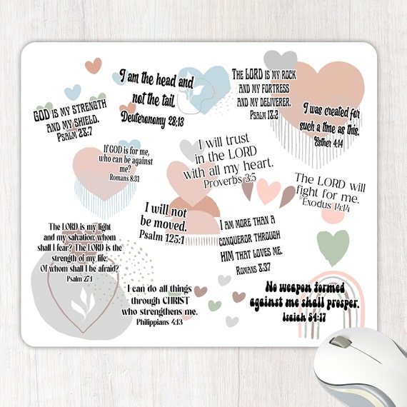 Christian Affirmations Mouse Pad Sublimation, Boho Design Template, Mousepad PNG Instant Download, Gift for Her, Aesthetic Commercial Use