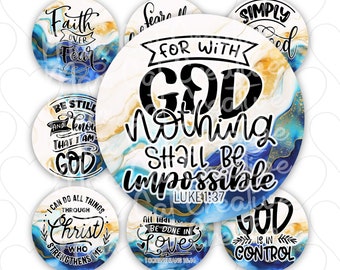 Faith Based Car Coasters: Blue Gold Agate, Christian Quotes  Set (PNG Digital File) Bundle of 8