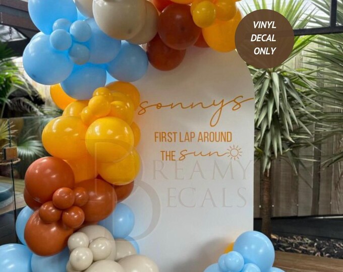 First Lap Around the Sun Decal CUSTOM | Personalised DIY Birthday ...