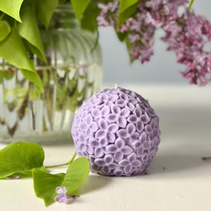 Rare find lilac flover candle gift for her elegant flower candle in a box natural candle soy wax lilac candle unique gift home wedding decor