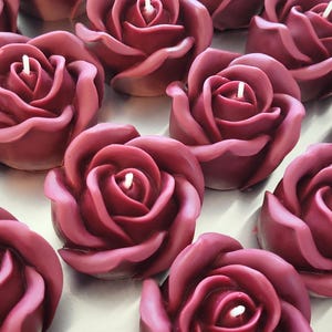 Rose shaped candle, Mother's day gift candle, Gift for mom, handmade natural soy wax candle, non-toxic image 8