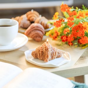 realistic croissant candle pastry candle brown color