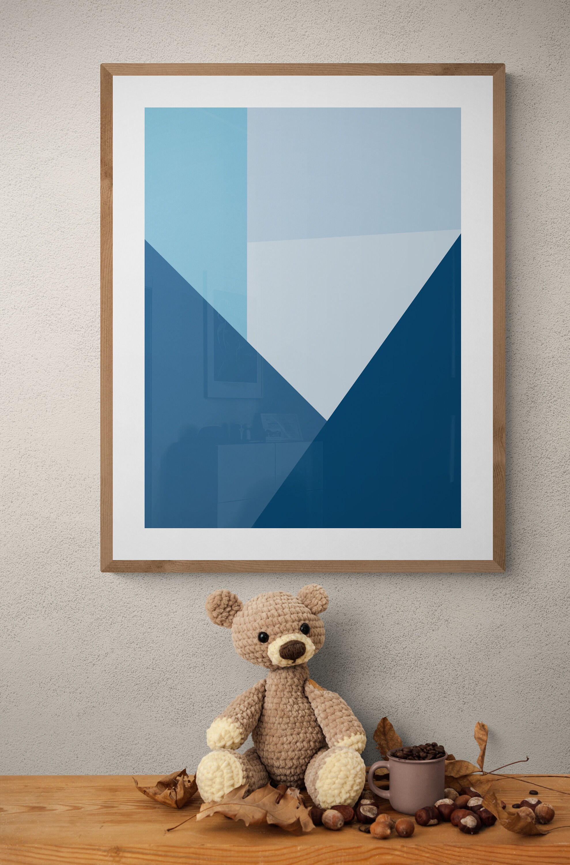 Blue Color Block Wall Art Block Prints Wall Art 8x10 Home Etsy
