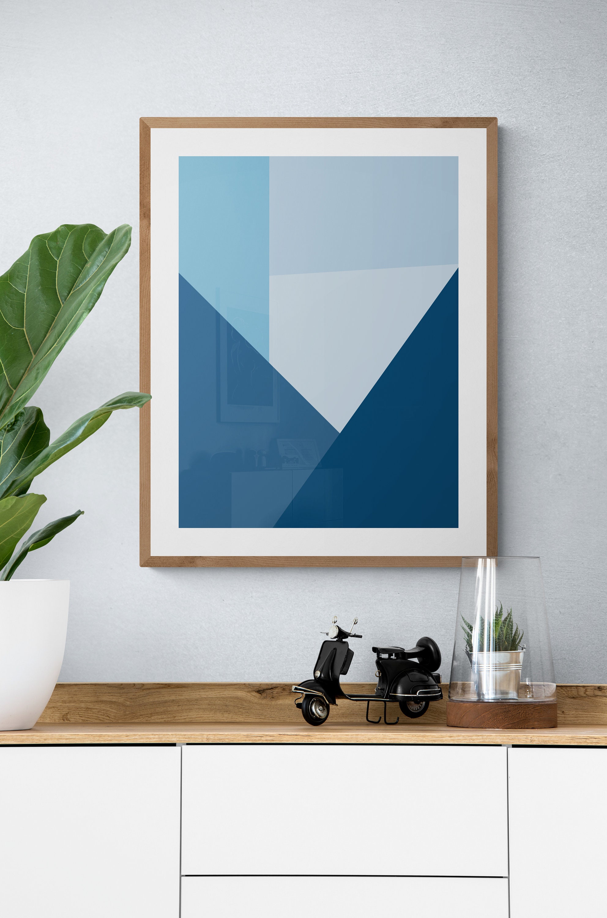 Blue Color Block Wall Art Block Prints Wall Art 8x10 Home Etsy