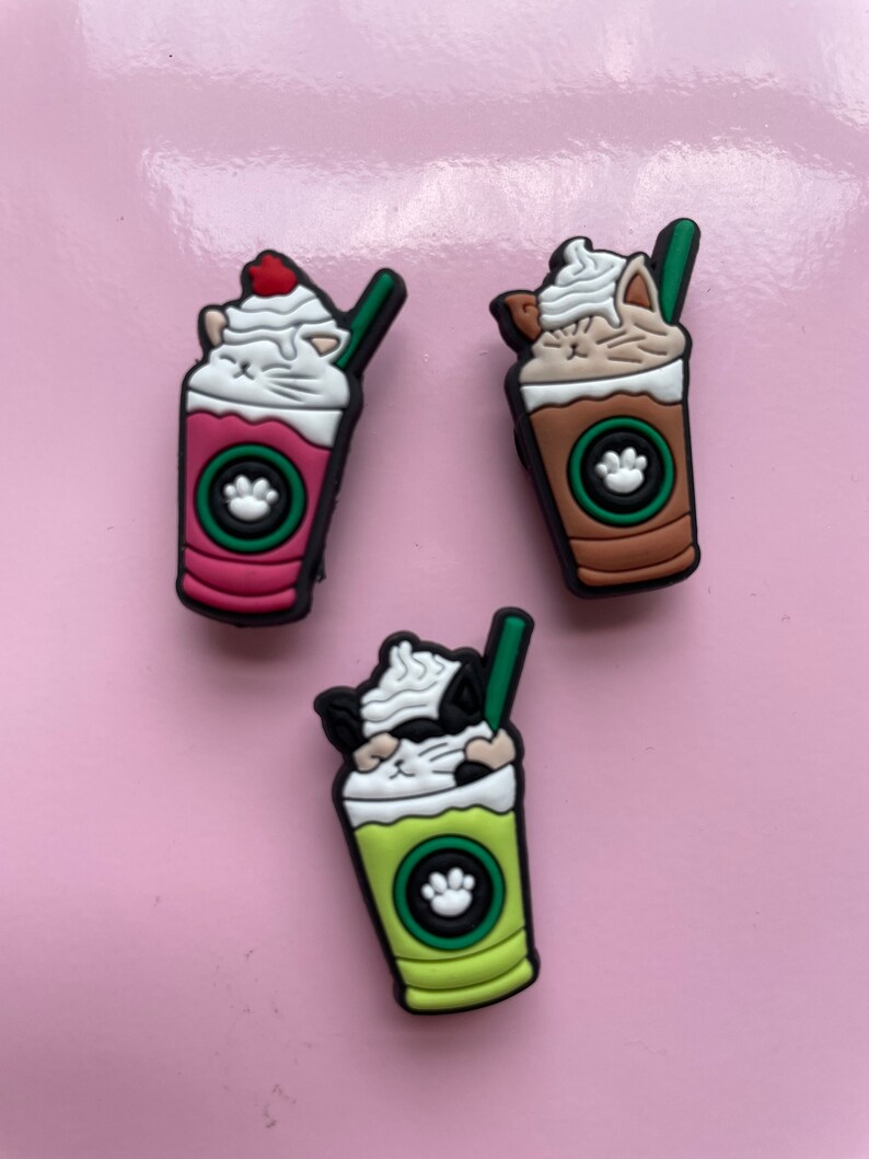 Bubble Tea Croc Charm Boba Tea Jibbitz Catpuccino Jibbitz Etsy