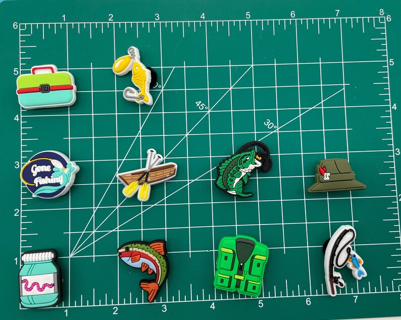 Fishing Croc Charm Jibbitz Gone Fishing Croc Charm Fish Etsy