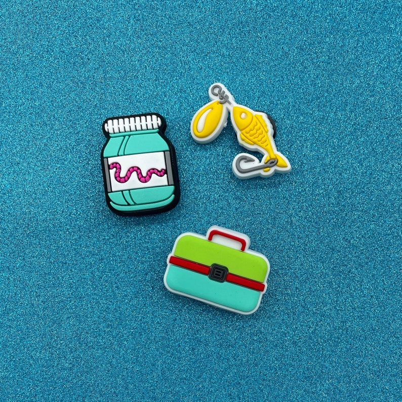 Fishing Croc Charm Jibbitz Gone Fishing Croc Charm Fish Etsy