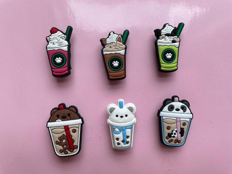 Bubble Tea Croc Charm Boba Tea Jibbitz Catpuccino Jibbitz Etsy Australia