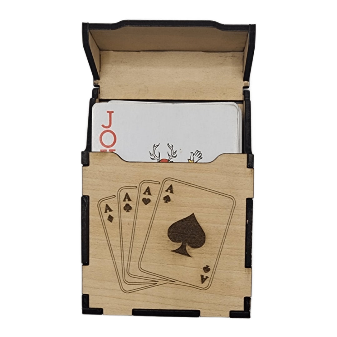 Lasercut Playing Card Holder, Poker Card Box DXF, SVG, CDR Files 3mm