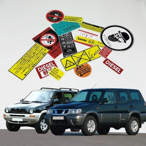 Nissan Terrano Pathfinder R20 Car Restoration Warning Stickers Labels