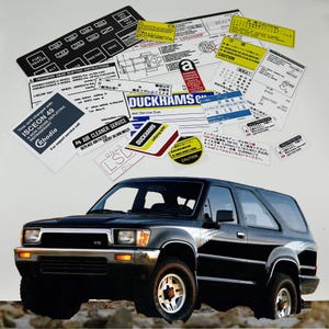 Toyota 4runner Hilux Gen2 Restoration Warning Caution Engine Stickers Labels
