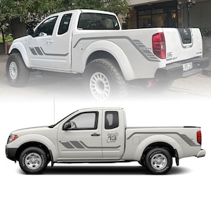 Nissan Frontier Navara D40 Kingcab Side Sticker Vinyl Decal Set Gray