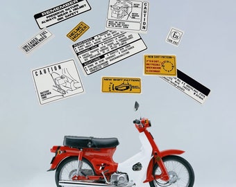 MDS Custom Fit Sticker Decal Kit For Honda Cub 70 Deluxe C70 K1 - Multi-Color Gas Tank & Frame Covers, 5pcs