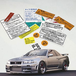 Nissan Skyline R34 Gt-r Gtr Restoration Warning Caution Underbonnet Engine Bay Stickers Label