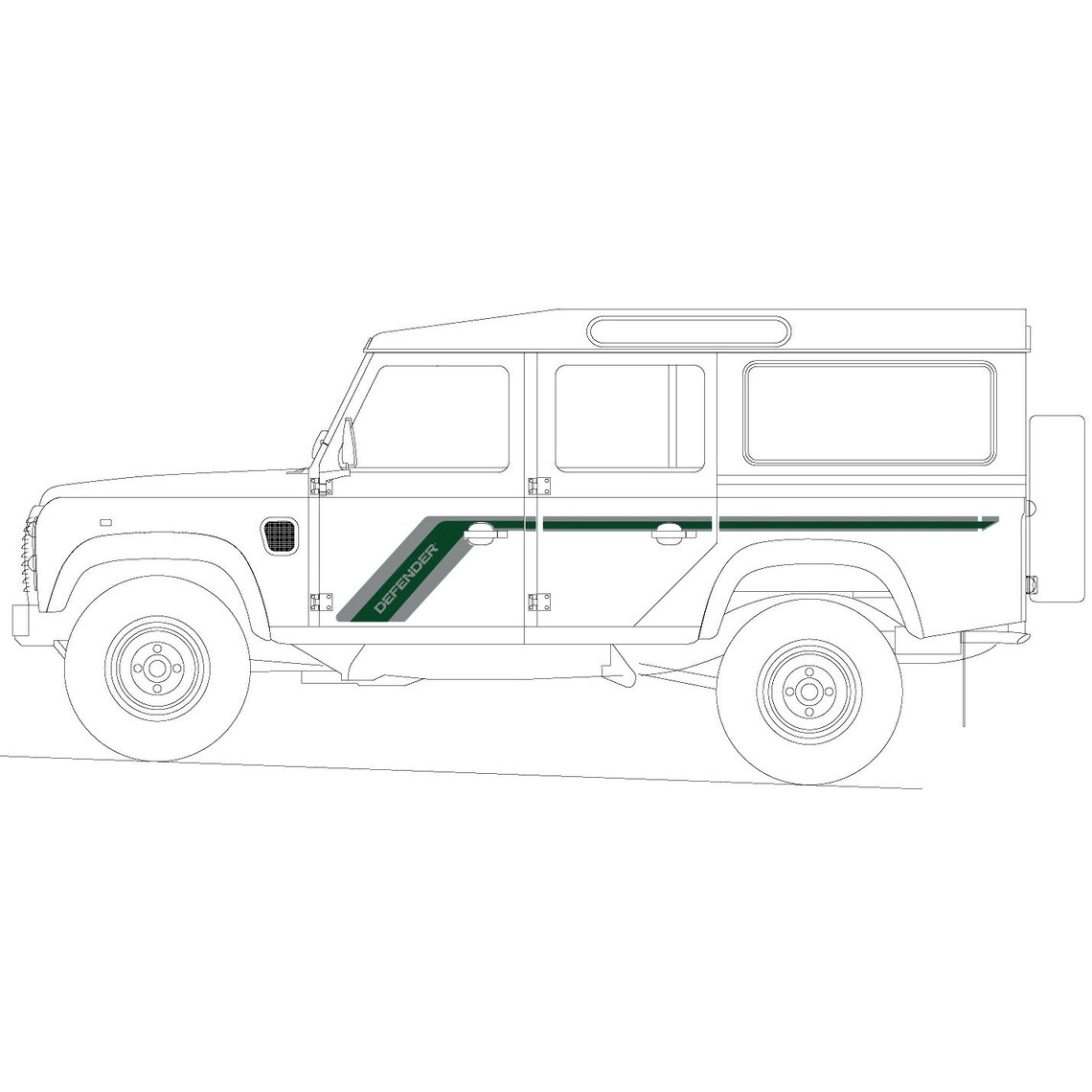 Landrover Defender 90 Land Rover Side Vinyl Sticker Wrap Retro - Etsy