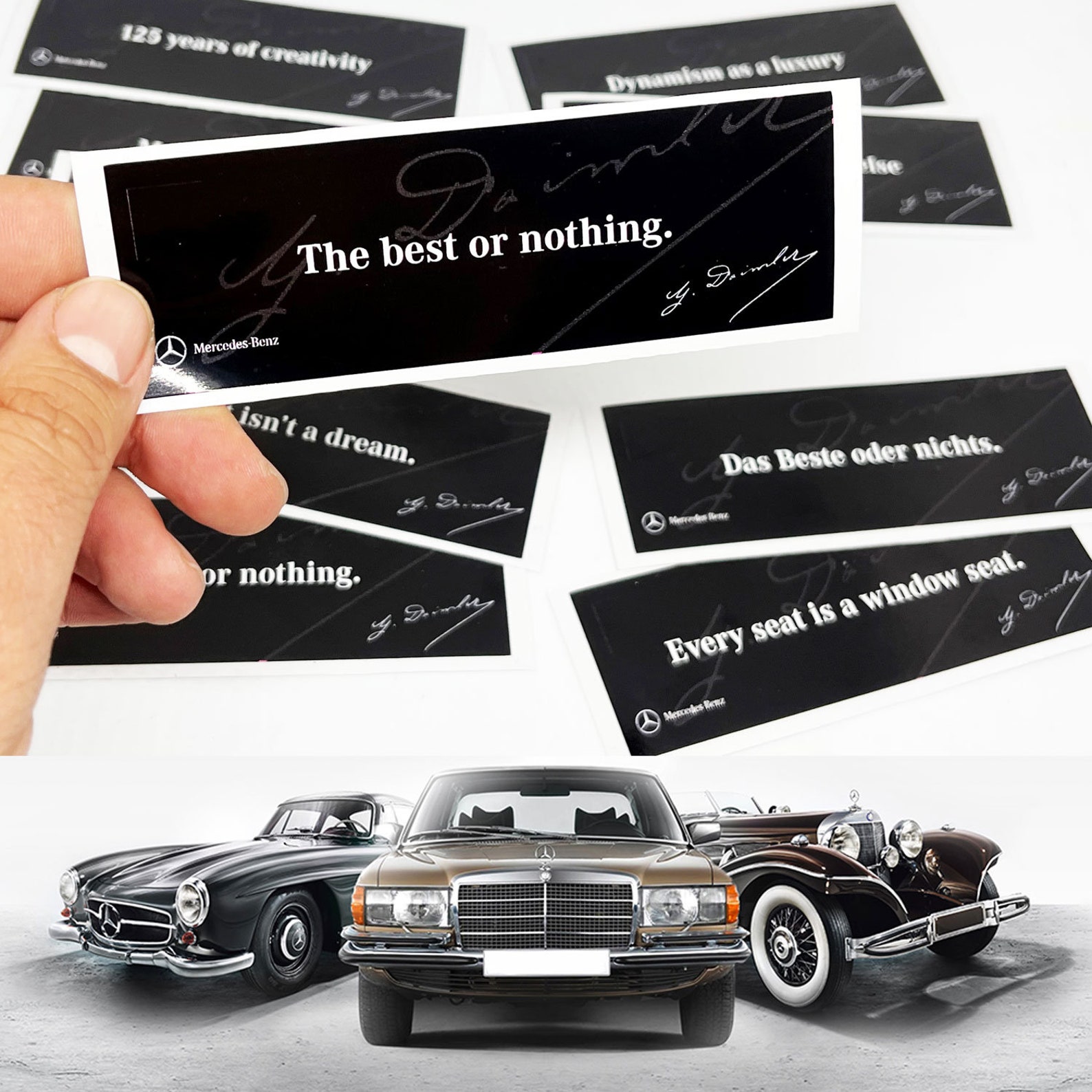 Mercedes Benz Classic Motto Slogan Sticker Set Emblem Daimler Etsy