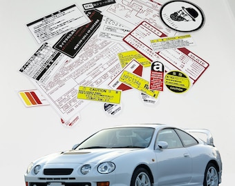Toyota Celica St205 Underbonnet Car Restoration Warning Labels Stickers