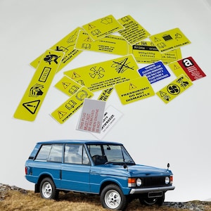 Landrover Range Rover Classic Underbonnet Car Restoration Warning Stickers Labels