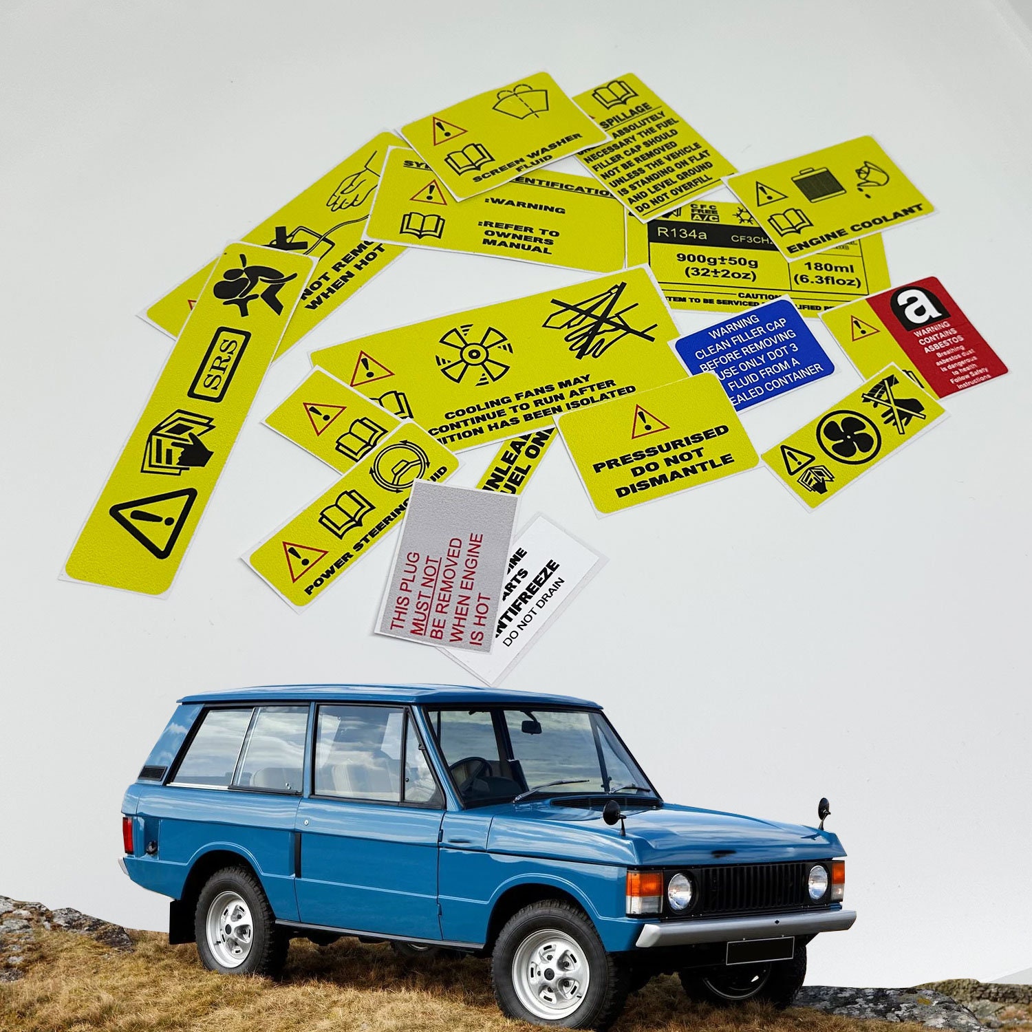 Landrover Range Rover Classic Underbonnet Car Restoration Warning 