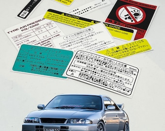 Nissan Skyline R33 Gt-r Restoration Warning Caution Underbonnet Engine Bay Stickers Label