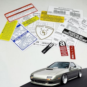 Mazda Rx7 FC Wankel Restoration Warning Caution Underbonnet Engine Bay Stickers Label