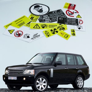 Land Rover Range Rover 3 Restoration Warning Caution Underbonnet Engine Bay Stickers Label