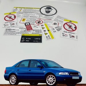 Audi A4 S4 Rs4 1994 2001 Restoration Warning Caution Underbonnet Engine Bay Stickers Label