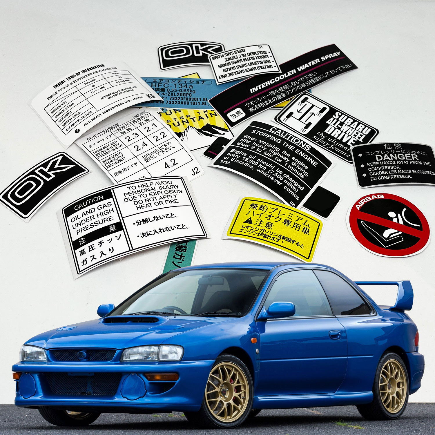 Subaru Gc8 Impreza Wrx Sti Restoration Warning Caution Underbonnet