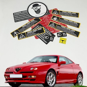 Alfa Romeo GTV Spider Restoration Warning Caution Underbonnet Engine Bay Stickers Label