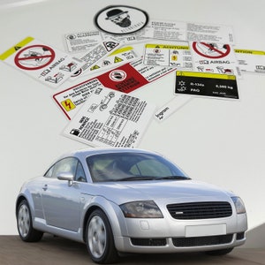 Audi Tt Mk1 1999 - 2006 Restoration Warning Caution Underbonnet Engine Bay Stickers Label
