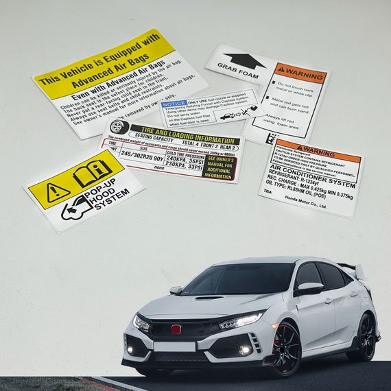 Honda Civic Type R Fk8 Restoration Warning Caution Underbonnet