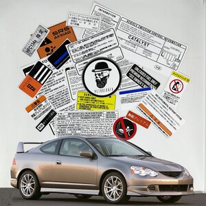 Acura Dc5 Type R Integra Restoration Warning Caution Underbonnet Engine Bay Stickers Label