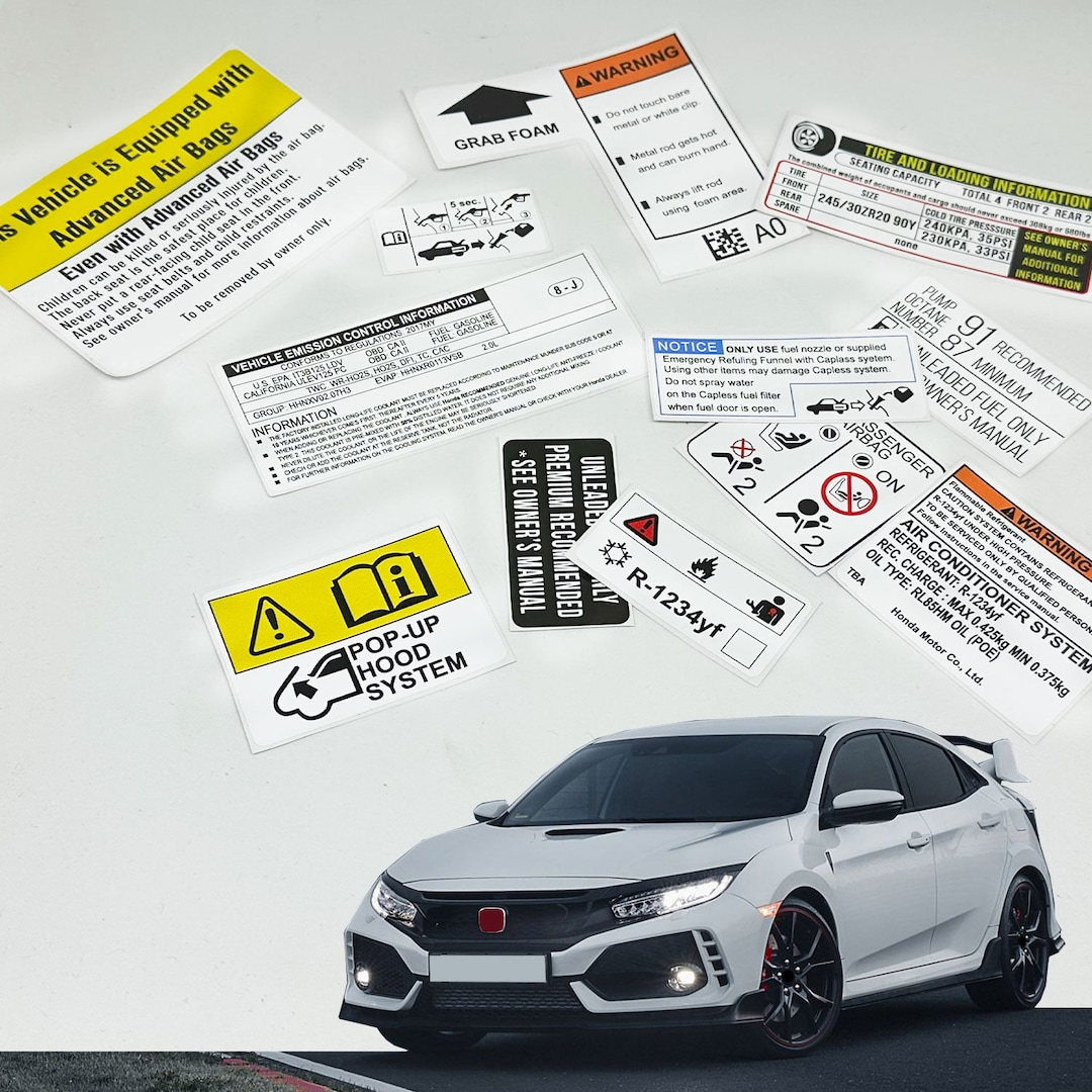 ホンダ シビック タイプ R Fk8 修復警告注意ボンネット下エンジンベイ