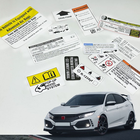 Honda Civic Type R Fk8 Restoration Warning Caution Underbonnet