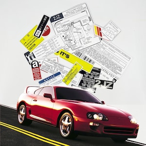 Étiquette d'autocollants d'avertissement de restauration pour Toyota Supra MK4 1993 2002 Mise en garde sous le capot moteur