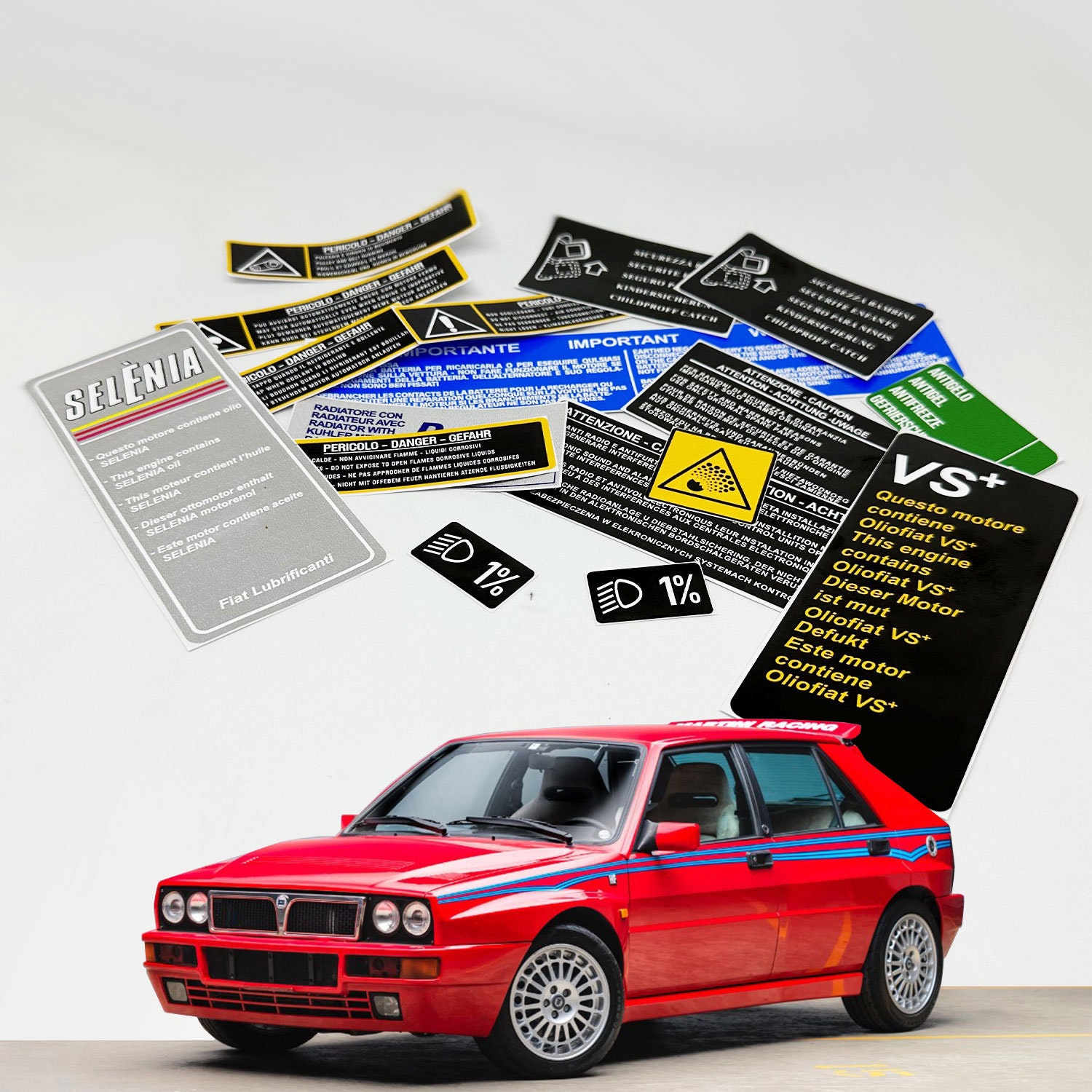 LANCIA DELTA HF integrale クッション Lancia Delta Hf Integrale Restoration Warning Caution Underbonnet