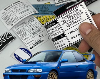 Subaru Gc8 Impreza Wrx Sti Restoration Warning Caution Underbonnet