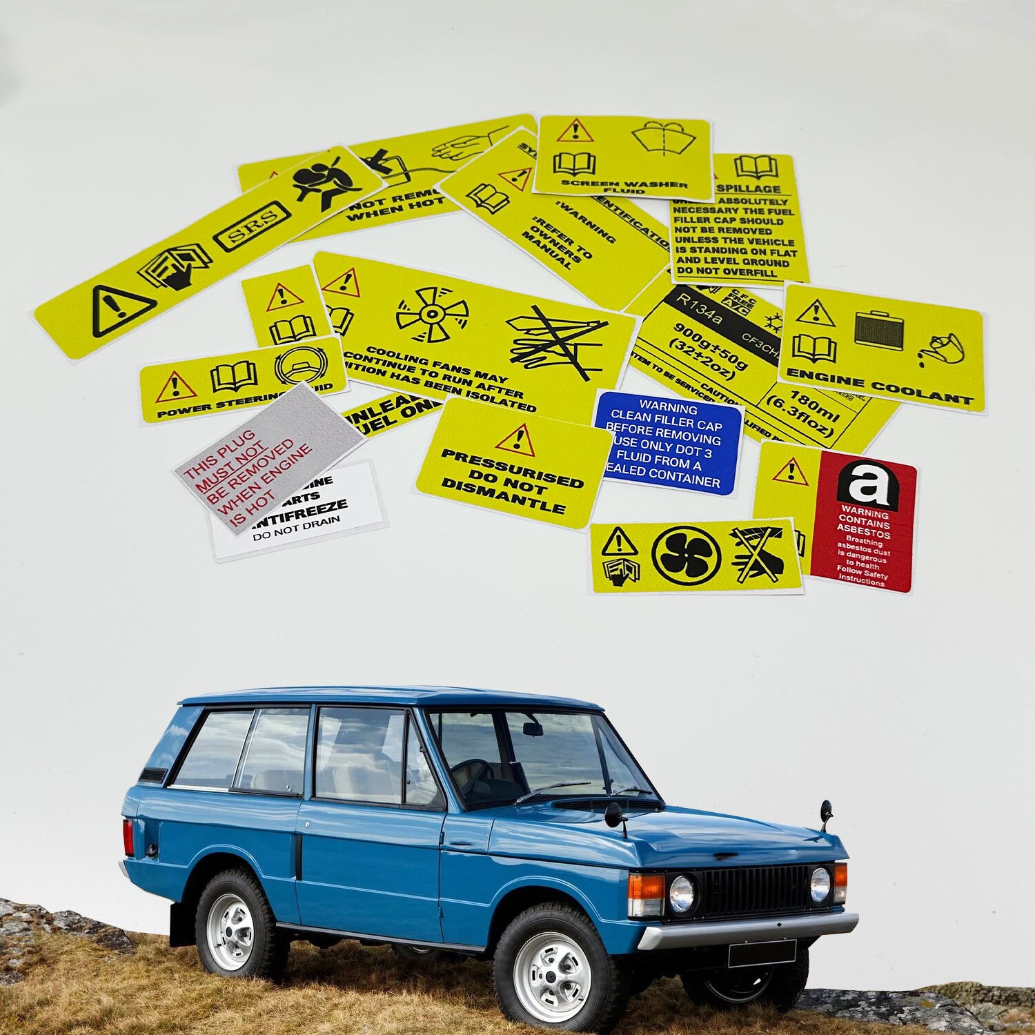 Science Rover Warning Label Landrover Range Rover Classic Underbonnet Car Restoration Warning ...