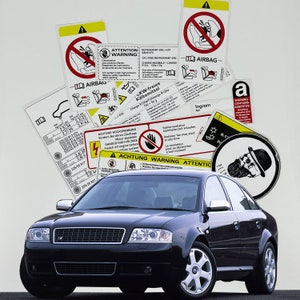 Audi A6 S6 Rs6 Restoration Warning Caution Underbonnet Engine Bay Stickers Label