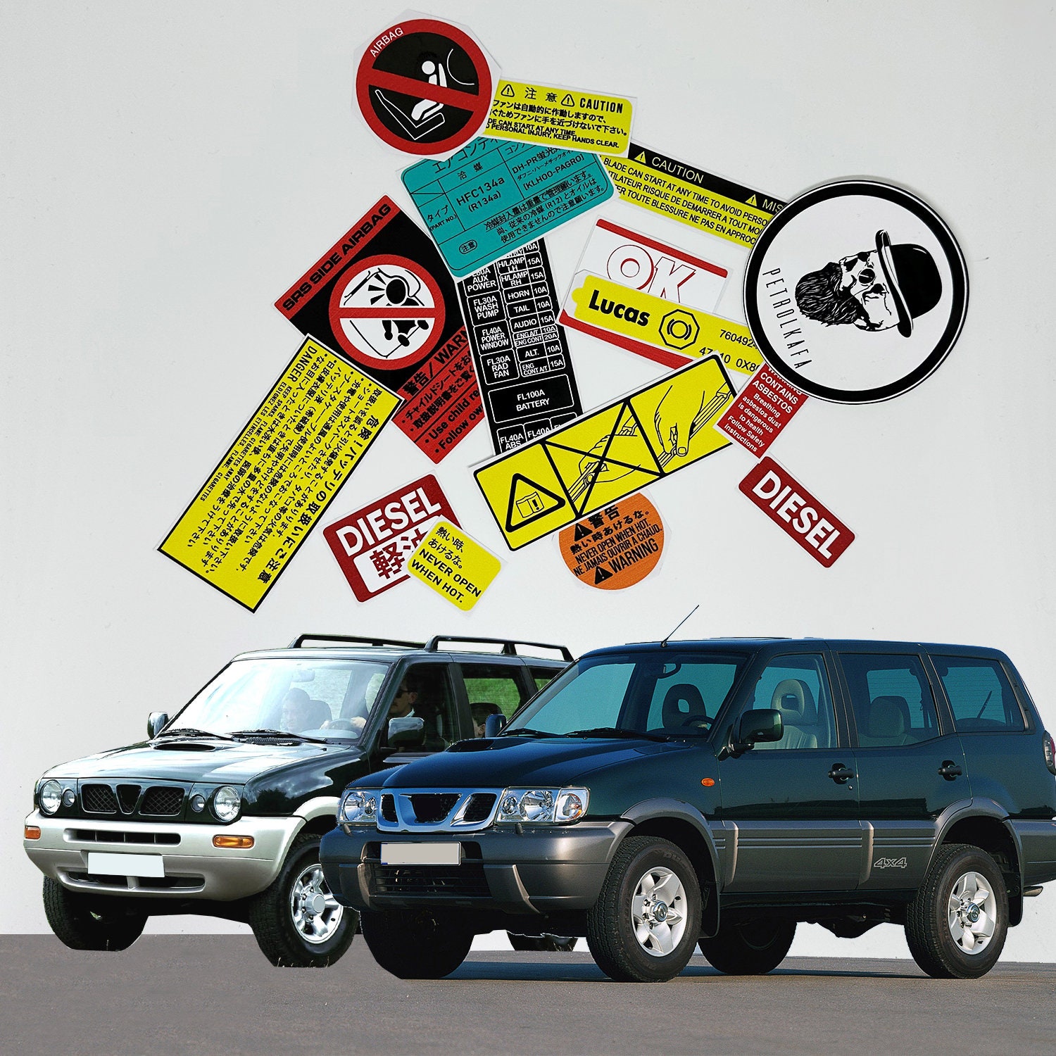 Nissan Terrano Pathfinder R20 Car Restoration Warning Stickers Labels Etsy UK
