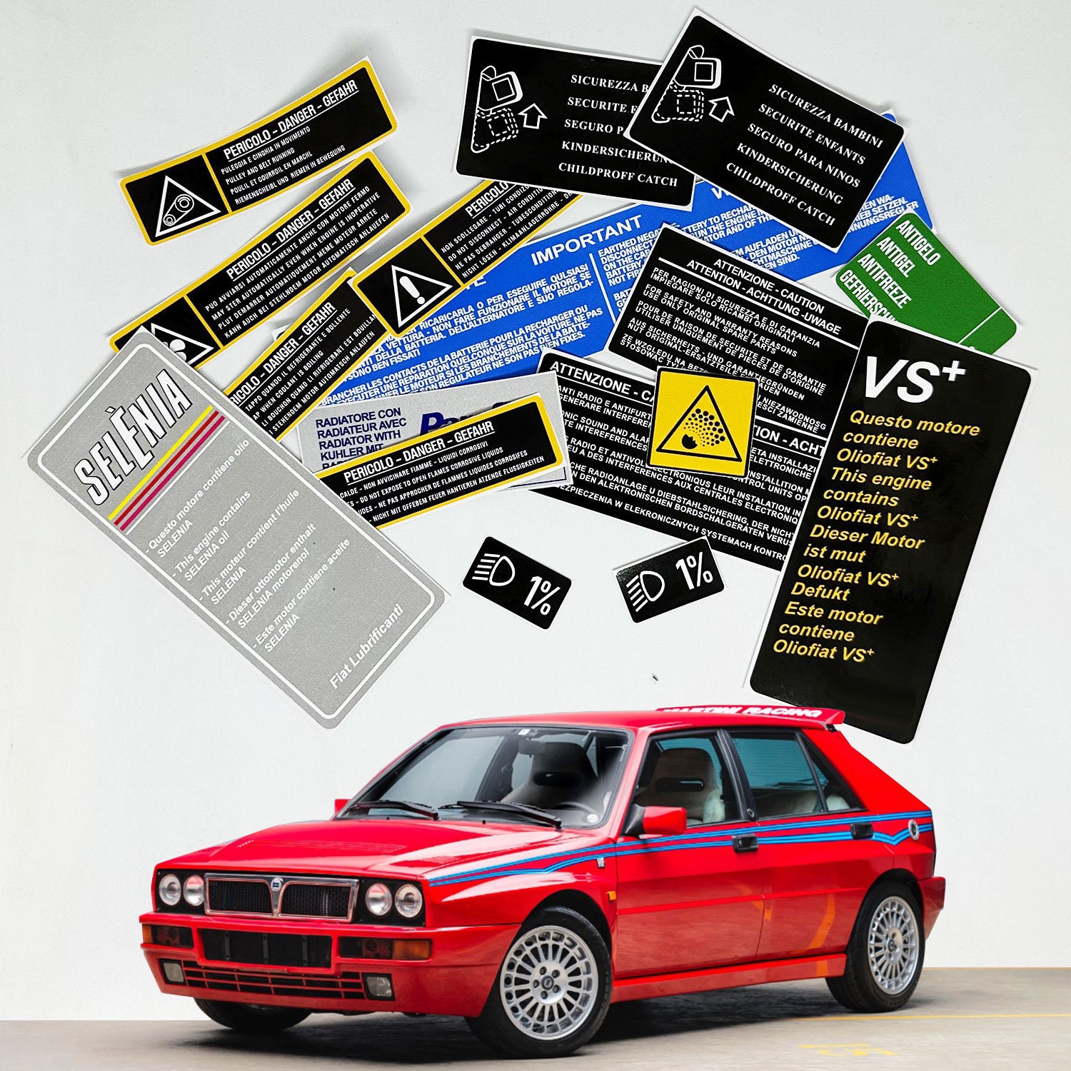 Lancia Delta Hf Integrale Restoration Warning Caution Underbonnet