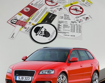 Audi A3 S3 Rs 2003-2012 URestoration Warning Caution Underbonnet Engine Bay Stickers Label