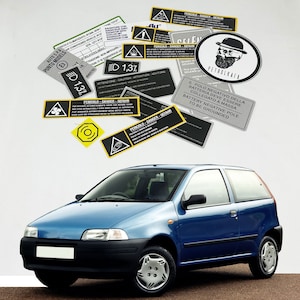 Fiat Punto Mk1 Restoration Warning Caution Underbonnet Engine Bay Stickers Label