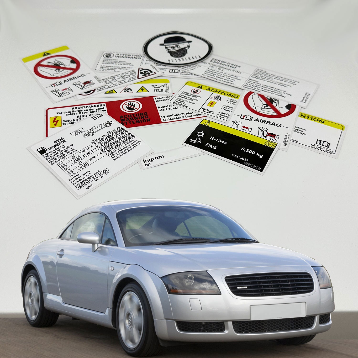 Audi Tt Mk1 1999 - 2006 Restoration Warning Caution Underbonnet