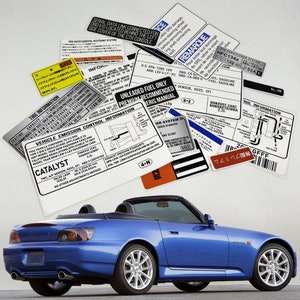 Honda S2000 S2KRestoration Warning Caution Underbonnet Engine Bay Stickers Label